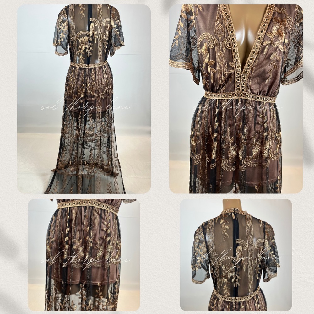 Beautiful Gold & Black Romper